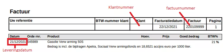 Uitleg factuur